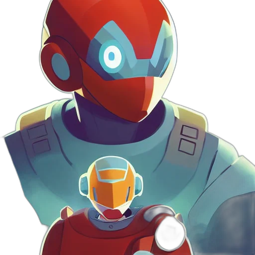 robot, mask, weapon, concept art transparent PNG cut-out