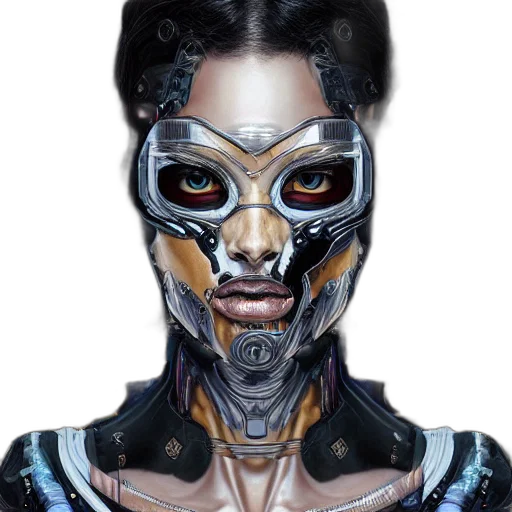 robot, mask, face, creature, cyberpunk, concept art, comic book art, fantasy art transparent PNG cut-out
