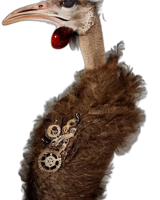 staff, jewelry, animal, hair, portrait, steampunk, ostrich, annie transparent PNG cut-out
