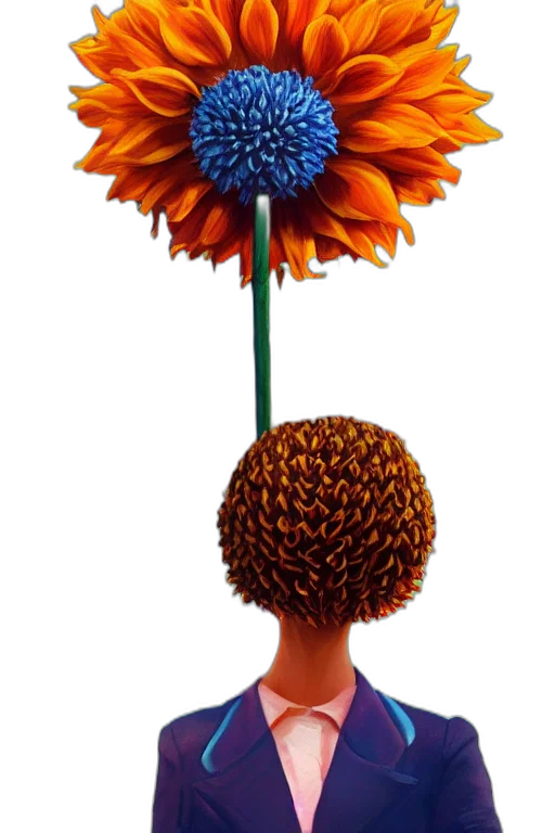 flower, crown, hat, staff, 3d render, photorealistic, concept art, closeup transparent PNG cut-out