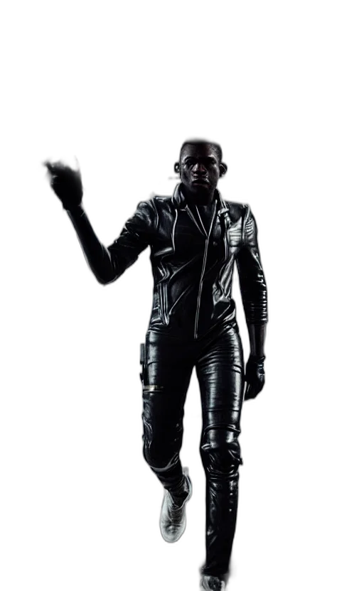 jacket, staff, robot, weapon transparent PNG cut-out