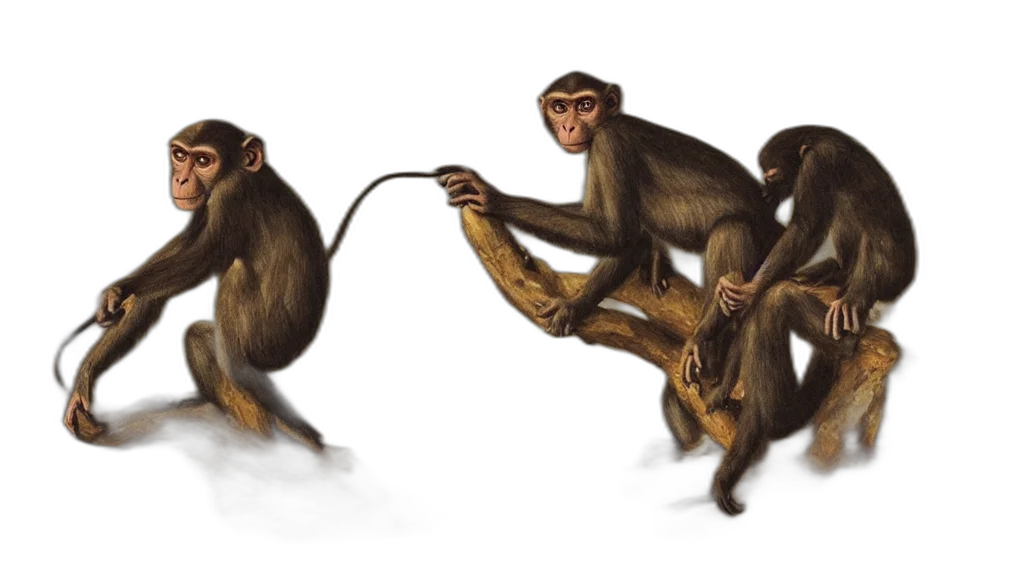concept art, photorealistic, monkey, sitting transparent PNG cut-out