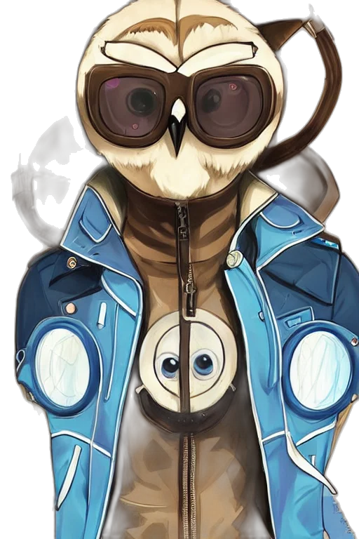 mask, jacket, staff, robot, concept art, anime, cartoon, comic book art transparent PNG cut-out