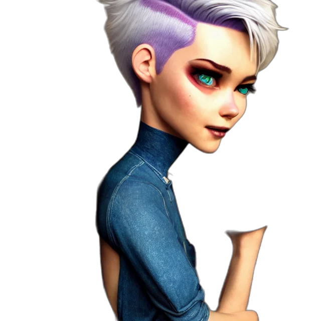 jacket, face, staff, concept art, 3d render, cartoon, fantasy art, blue transparent PNG cut-out