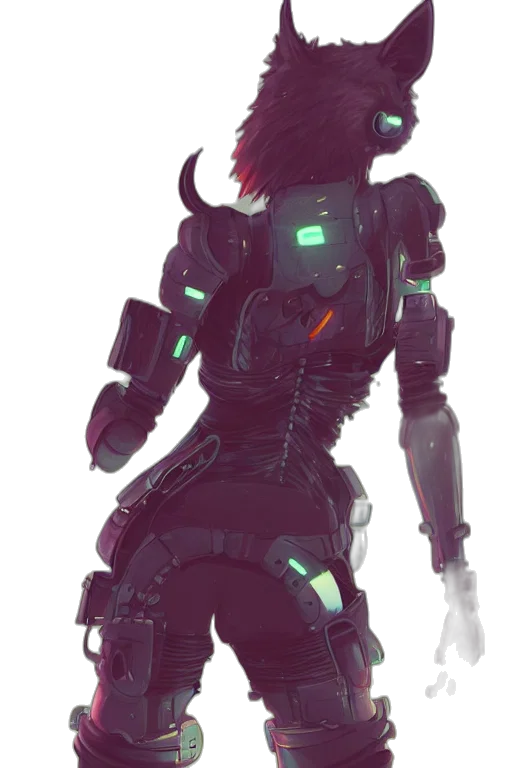 robot, weapon, jacket, creature, cyberpunk, concept art, fantasy art, pixel art transparent PNG cut-out