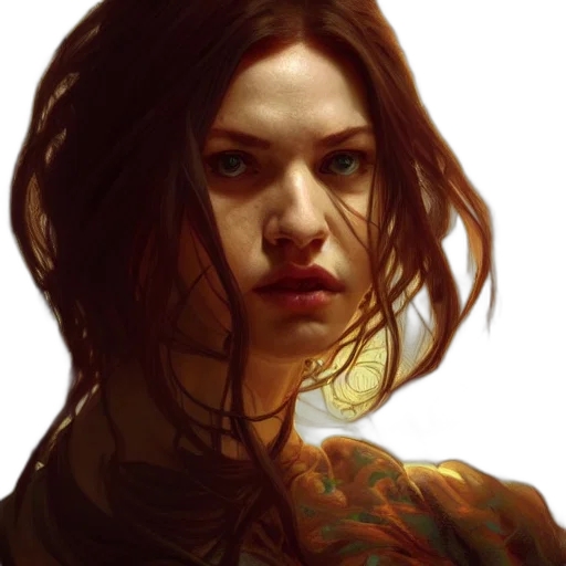 face, photorealistic, fantasy art, concept art, comic book art, fire, underwater, golden transparent PNG cut-out
