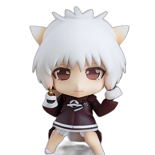 3d render, concept art, anime, fur, dog, nendoroid, figurine, detailed transparent PNG cut-out