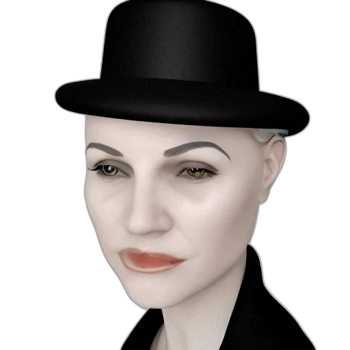 hat, face, robot, mask, photorealistic, cartoon, 3d render, concept art transparent PNG cut-out