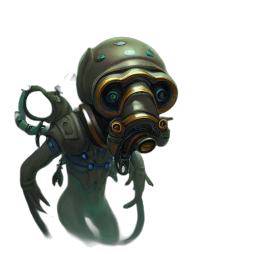 robot, mask, creature, staff transparent PNG cut-out