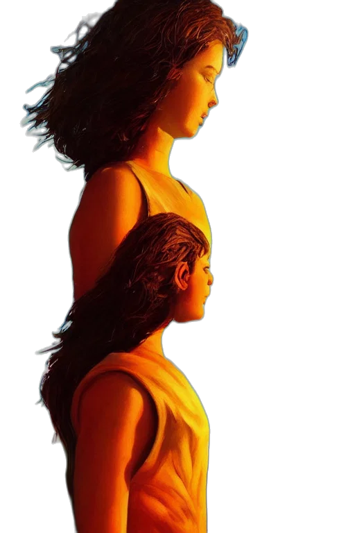hair, dress, face, crown, photorealistic, concept art, comic book art, 3d render transparent PNG cut-out