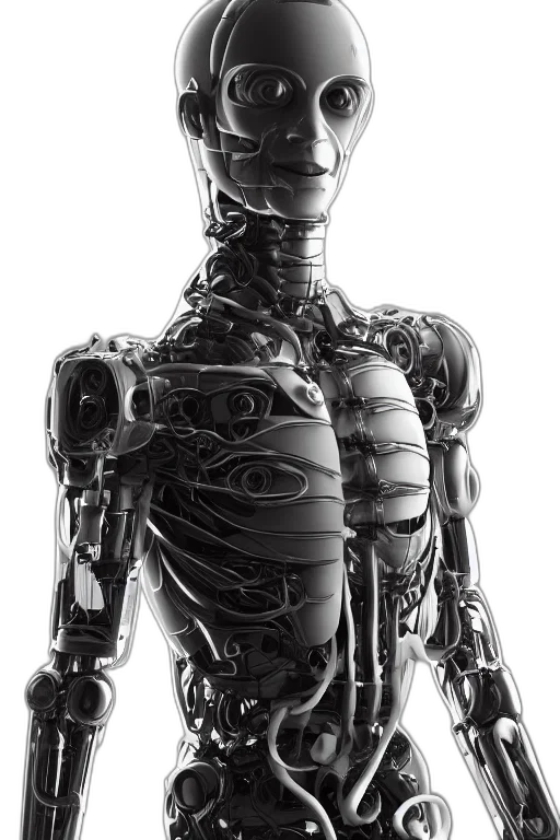 robot, animal, cyberpunk, 3d render transparent PNG cut-out