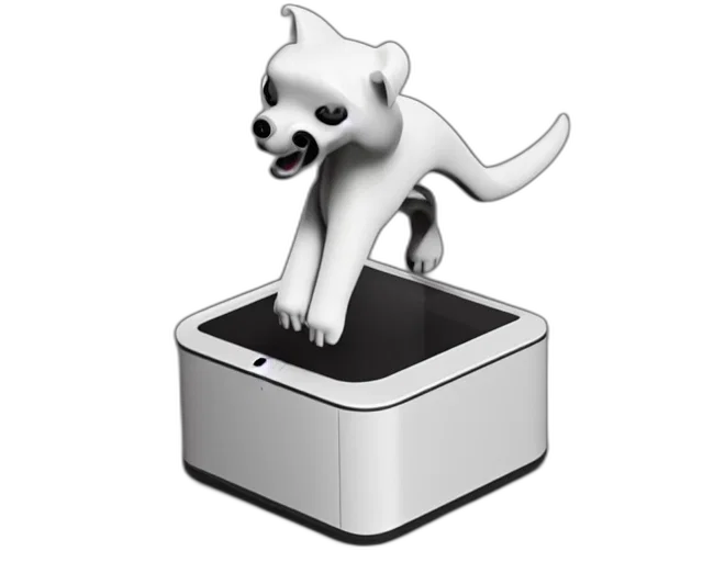 animal, creature, robot, 3d render, concept art, apple, idog, concept transparent PNG cut-out