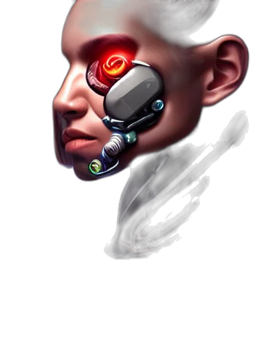 robot, face, mask, weapon transparent PNG cut-out