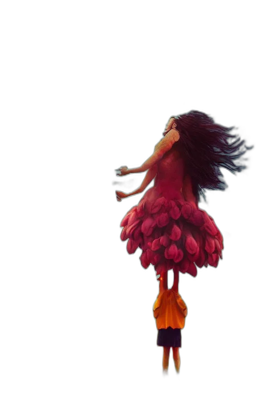 dress, hair, creature, flower transparent PNG cut-out