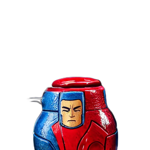 bottle, robot, comic book art, pixel art, concept art, cartoon, outer space, closeup transparent PNG cut-out