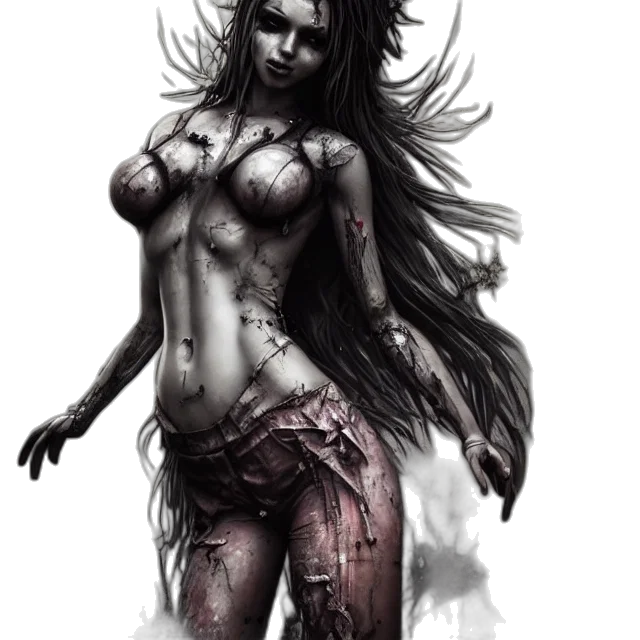 creature, fantasy art, concept art, comic book art, photorealistic, dark, full, body transparent PNG cut-out