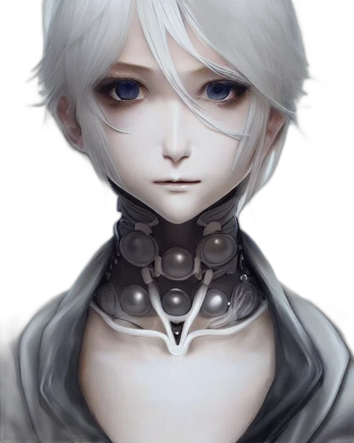 robot, face, mask, staff, fantasy art, concept art, anime, photorealistic transparent PNG cut-out