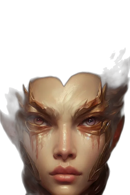 face, mask, dragon, crown, fantasy art, concept art, photorealistic, oil painting transparent PNG cut-out