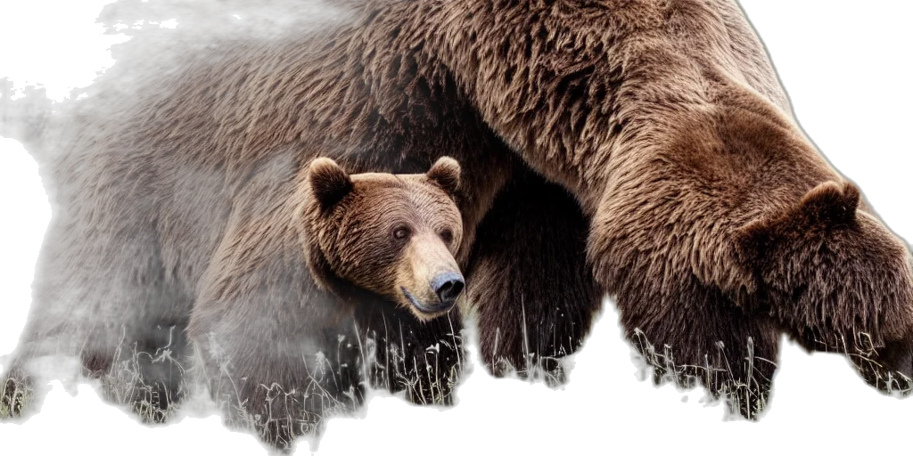 animal, photorealistic, concept art, brown, bear, tzar, cannon, his transparent PNG cut-out