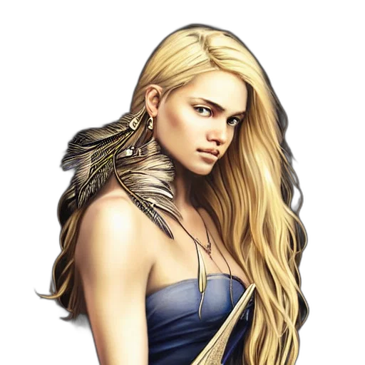jewelry, dress, sword, dragon, fantasy art, comic book art, concept art, photorealistic transparent PNG cut-out