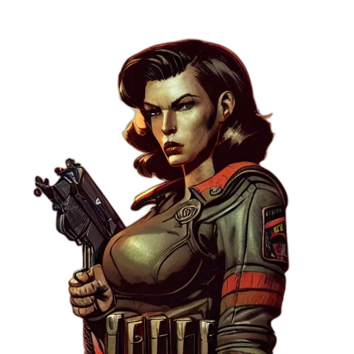 weapon, comic book art, concept art, pixel art, cyberpunk, red, fallout, concept transparent PNG cut-out