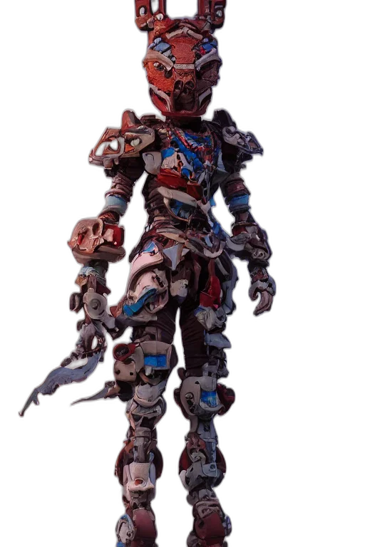 robot, weapon, sword, staff, concept art, 3d render, fantasy art, red transparent PNG cut-out