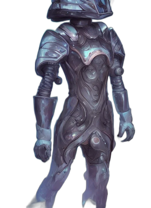 robot, creature, concept art, fantasy art, 3d render, cyberpunk, blue, dark transparent PNG cut-out