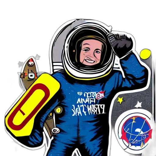 cartoon, comic book art, outer space, tony, hawk, pro, astronaut transparent PNG cut-out