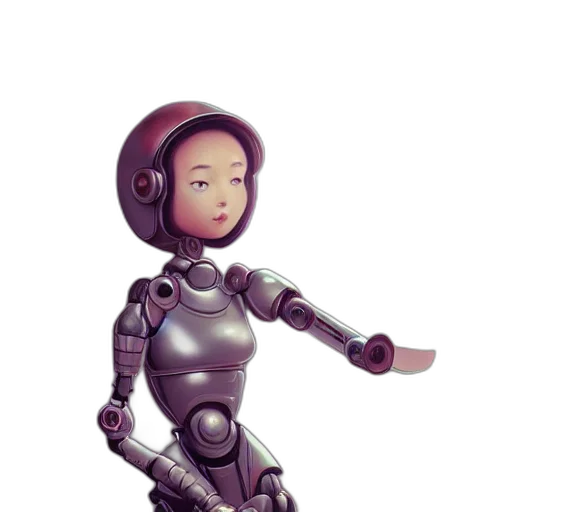robot, 3d render, concept art, cyberpunk transparent PNG cut-out