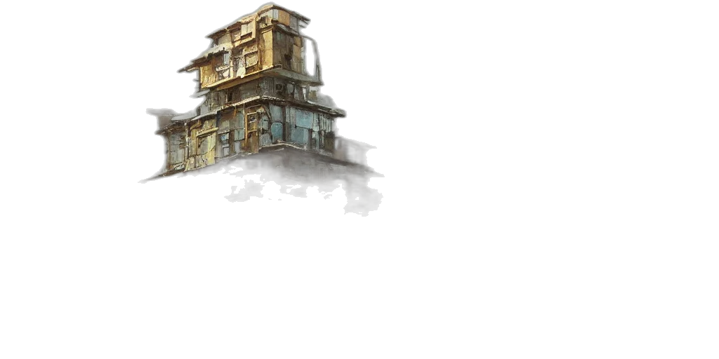 building, concept art, 3d render, pixel art transparent PNG cut-out