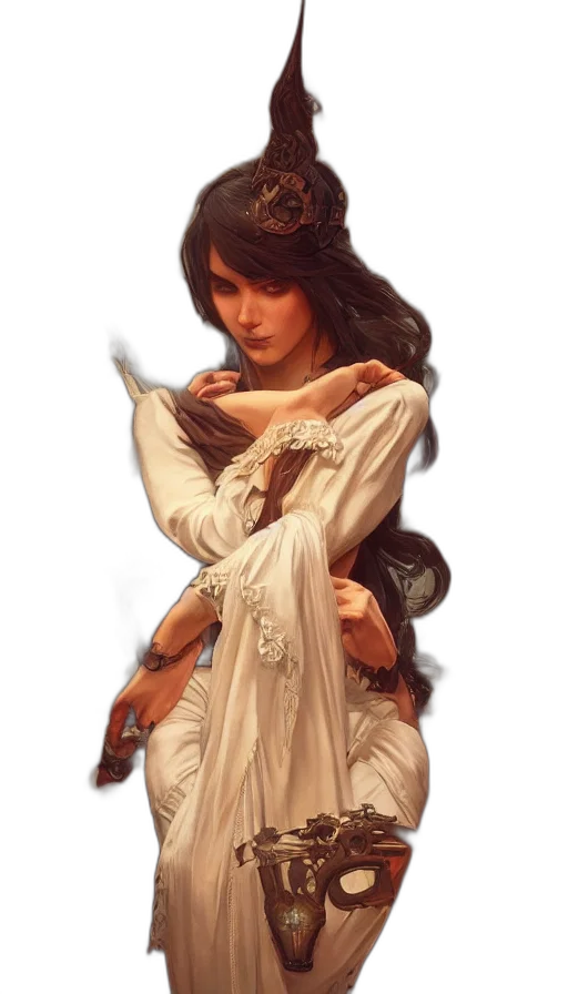 dress, jewelry, fantasy art, concept art transparent PNG cut-out