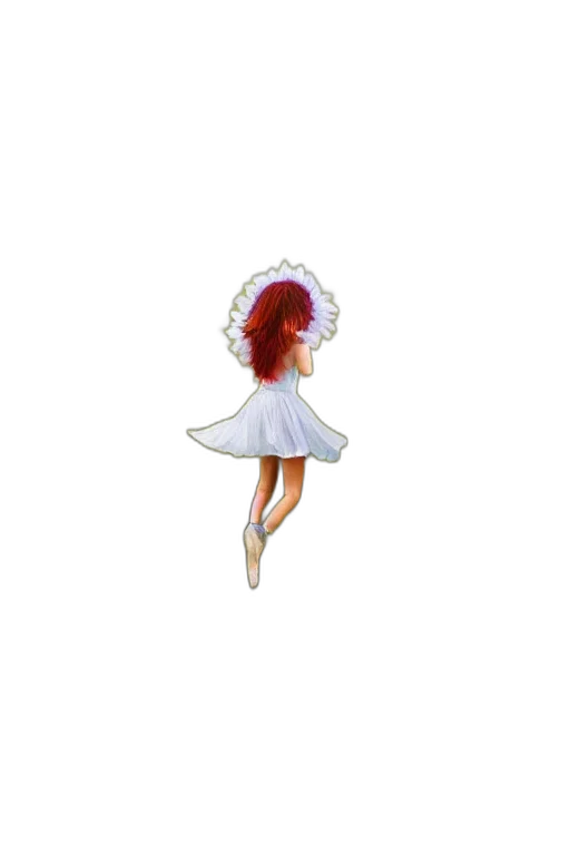 dress, staff, crown, hair transparent PNG cut-out