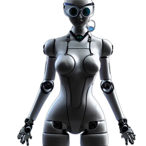 robot, concept art, 3d render, cyberpunk transparent PNG cut-out