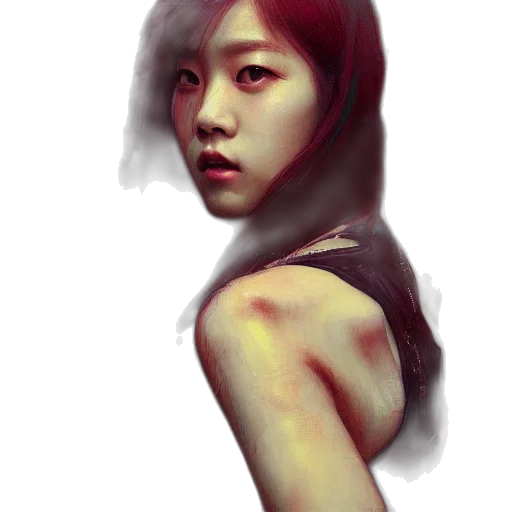 face, photorealistic, watercolor, oil painting transparent PNG cut-out