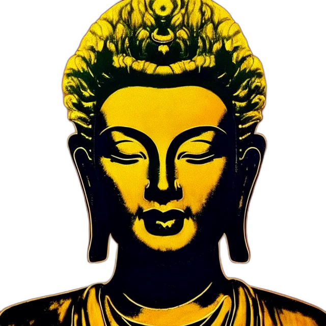 face, crown, mask, staff, photorealistic, golden, beautiful, painting transparent PNG cut-out