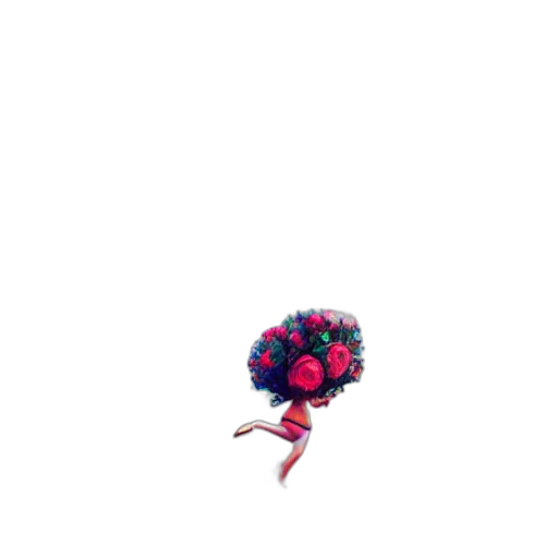 flower, tree, umbrella, crown, pixel art, 3d render, vaporwave, concept art transparent PNG cut-out