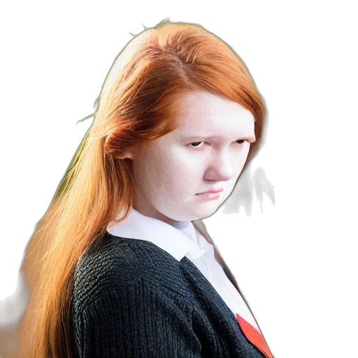hair, jacket, face, staff transparent PNG cut-out