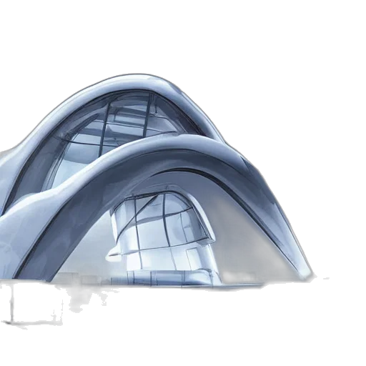 umbrella, building, 3d render, concept art transparent PNG cut-out