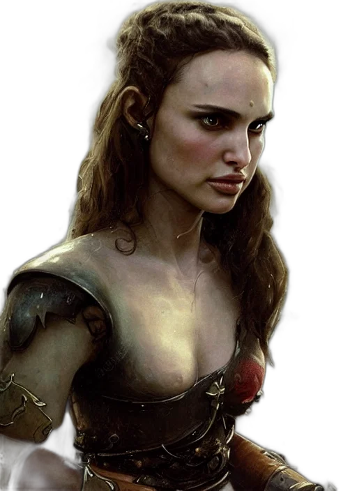 face, sword, jewelry, fantasy art, concept art, photorealistic, comic book art, young transparent PNG cut-out