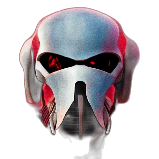 mask, face, robot, weapon, concept art, cyberpunk, 3d render, comic book art transparent PNG cut-out