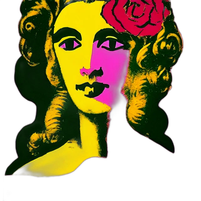 face, flower, crown, mask, vaporwave, cartoon, photorealistic, concept art transparent PNG cut-out