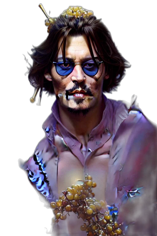 jacket, face, photorealistic, concept art, fantasy art, comic book art, johnny, depp transparent PNG cut-out
