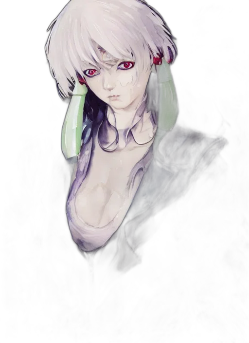 face, creature, robot, staff, watercolor, anime, concept art, fantasy art transparent PNG cut-out