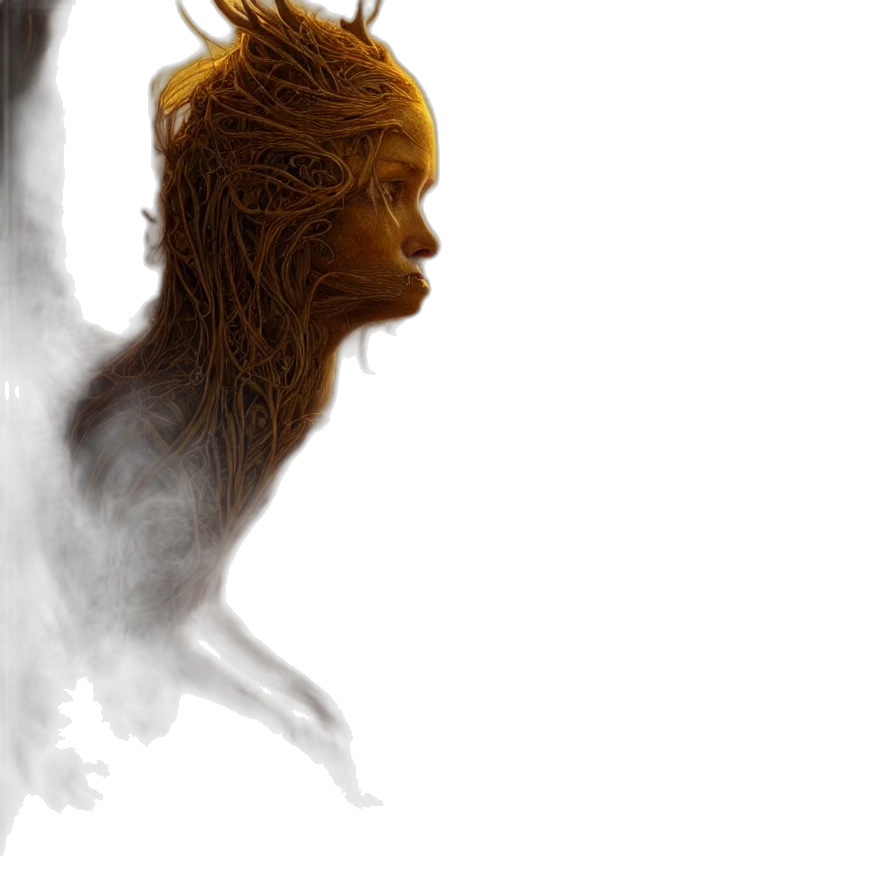 hair, creature, dragon, mask, concept art, fantasy art, photorealistic, 3d render transparent PNG cut-out