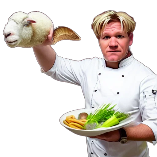 food, animal, creature, photorealistic, portrait, chef, gordon, ramsay transparent PNG cut-out