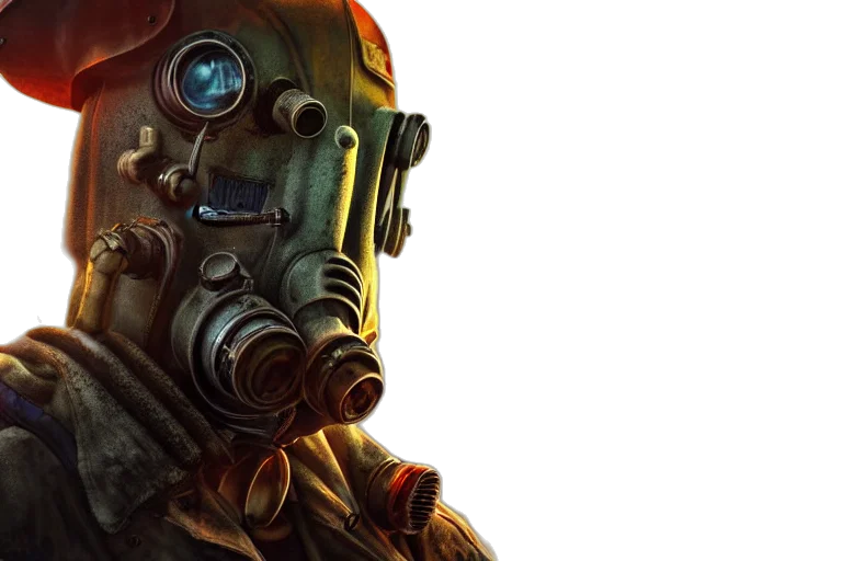 robot, mask, face, concept art transparent PNG cut-out