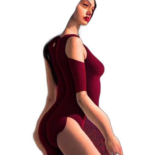 dress, 3d render, concept art, photorealistic, fantasy art, red, burgundy, python transparent PNG cut-out