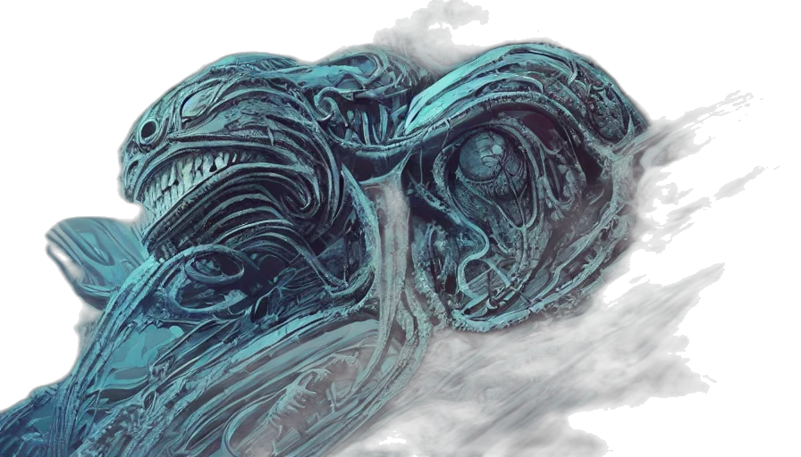 mask, creature, dragon, hair, concept art, fantasy art, watercolor, comic book art transparent PNG cut-out