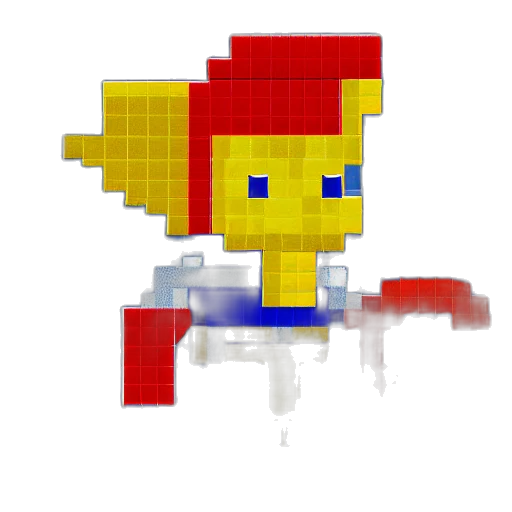 weapon, robot, staff, sword, pixel art, 3d render, concept art, vaporwave transparent PNG cut-out