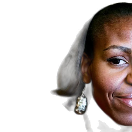 face, photorealistic, portrait, barak, obama, michelle, years, old transparent PNG cut-out